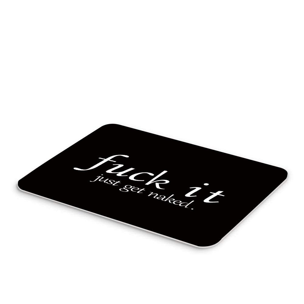 Funny Quotes Bath Mat Black and White 17.7x29.5Inch