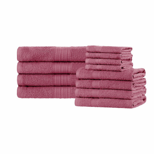 Eco-Friendly Cotton 12-Piece Towel Set for Dorm and Bathroom