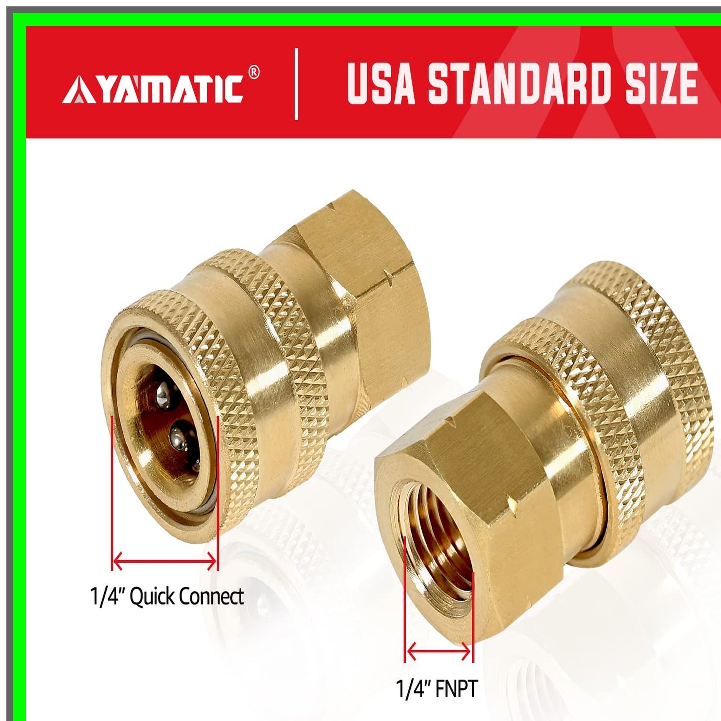 Quick Connect Pressure Washer Adapter Set, 1/4 Inch Fittings, 5000 PSI