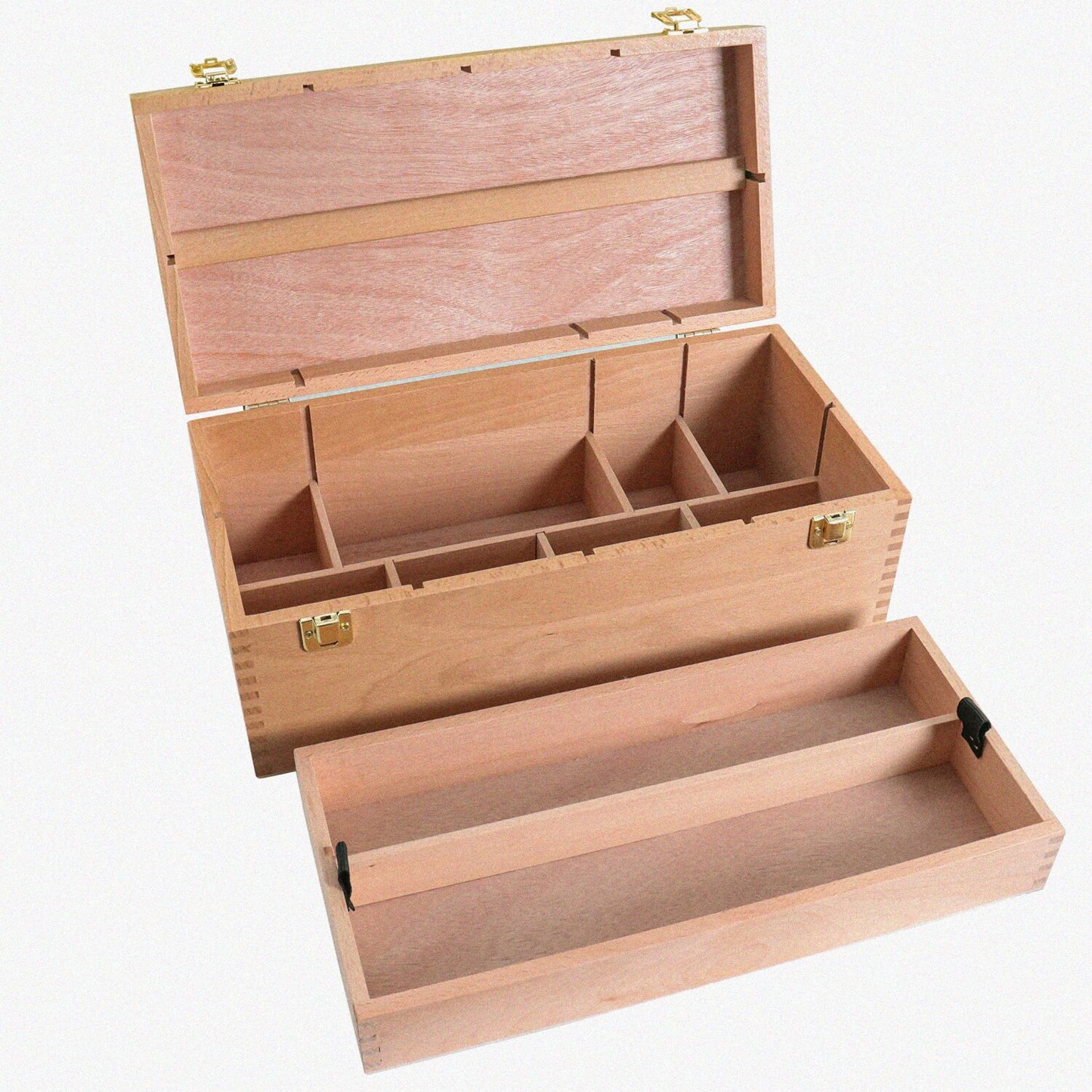 Artist Wood Pastel Pen Marker Storage Box with Drawer