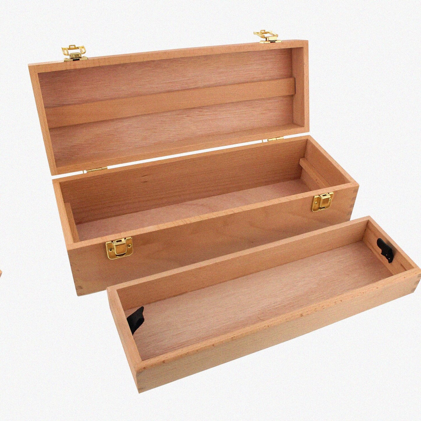Wooden Artist Storage Box with Drawer, Medium