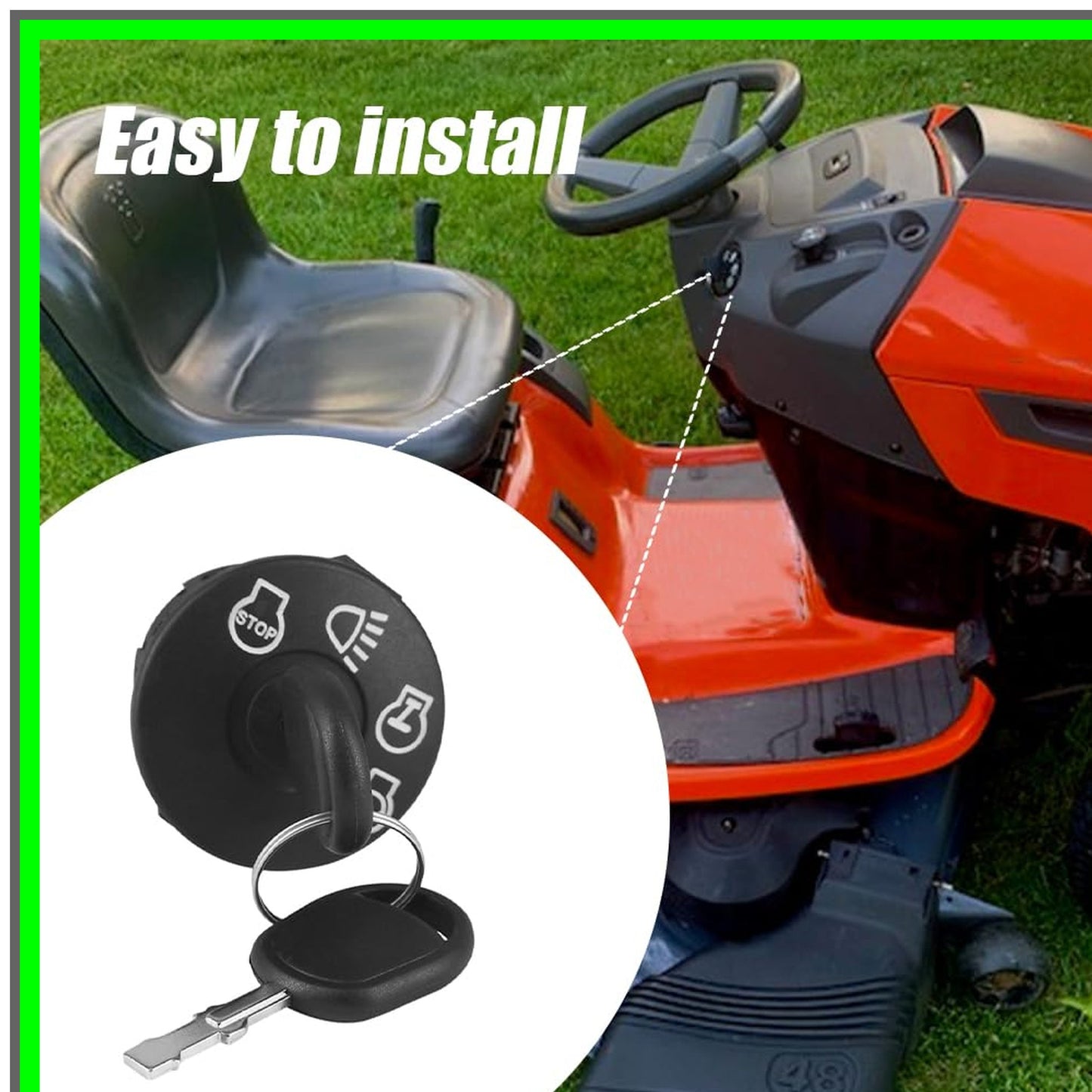 Riding Lawn Mower Ignition Switch with Two Keys for Husqvarna MTD Murray