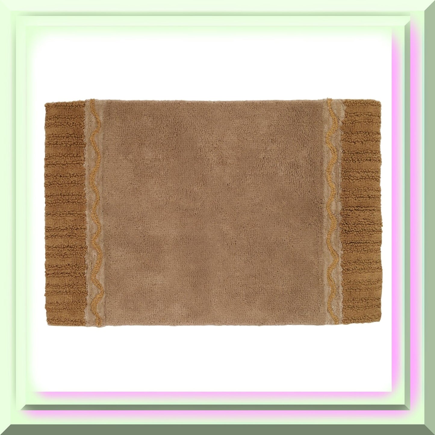 Cotton Bath Mat 20"x30" Braided Medallion Collection
