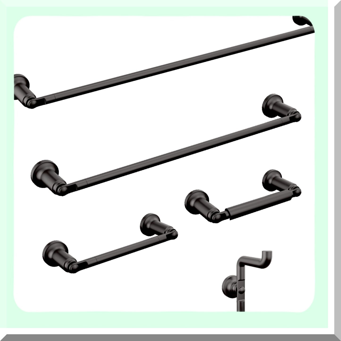 73508-BL Saylor Bath Towel Bar 8 Inch Matte Black