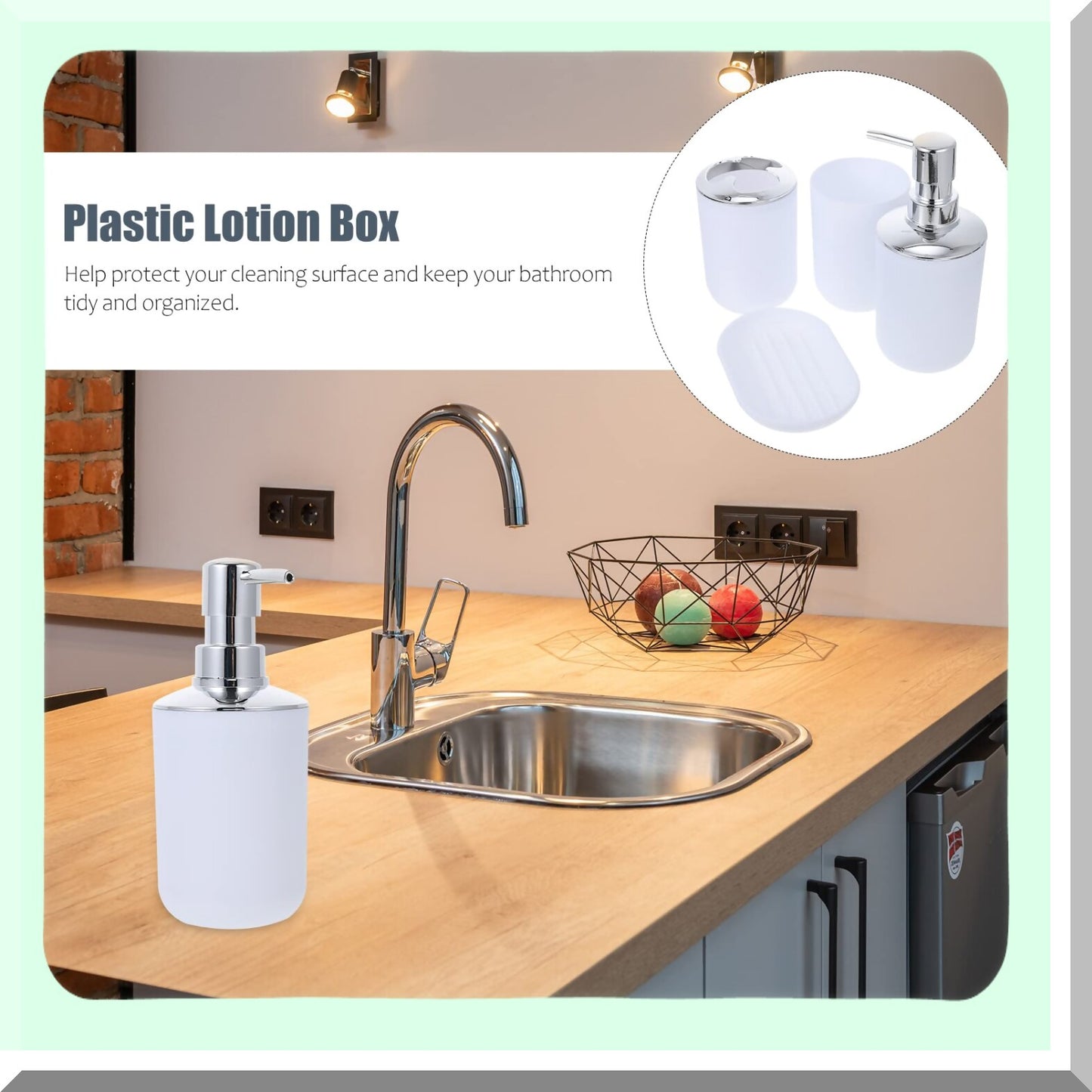 Bathroom Set with Soap Dispenser and Accessories