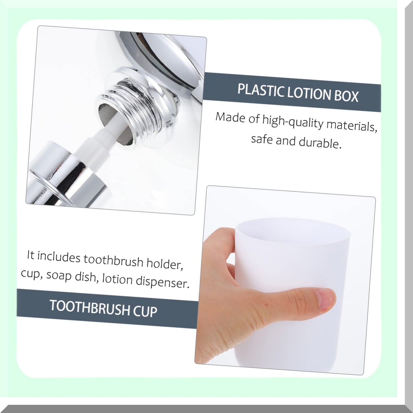 Bathroom Set with Soap Dispenser and Accessories