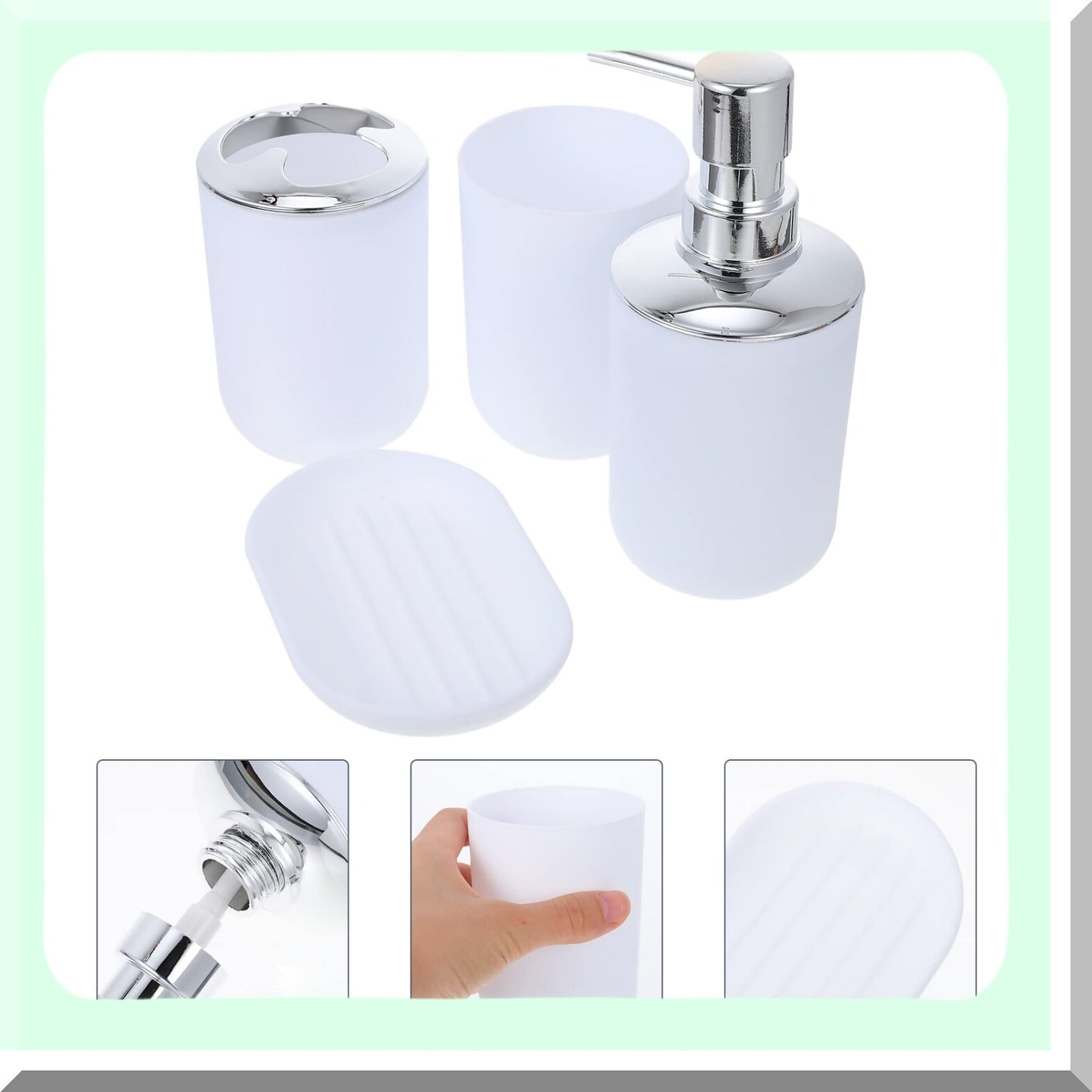 Bathroom Set with Soap Dispenser and Accessories