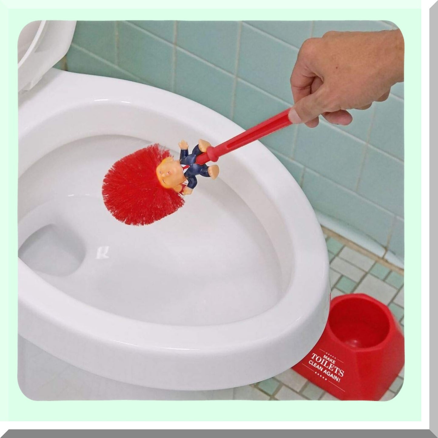 Donald Trump Tet Bowl Brush with Holder