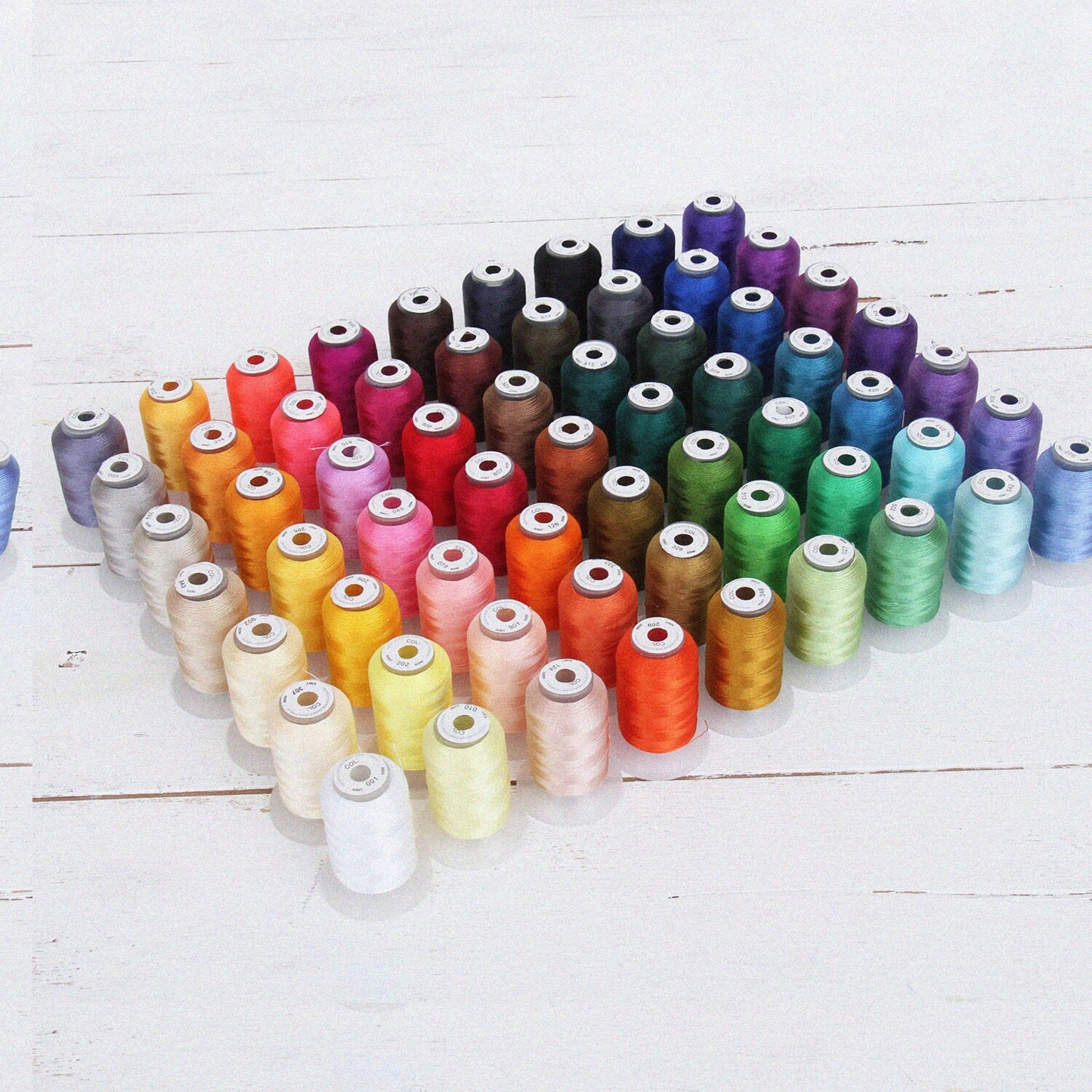 63-Color Polyester Embroidery Thread Set 500M Spools