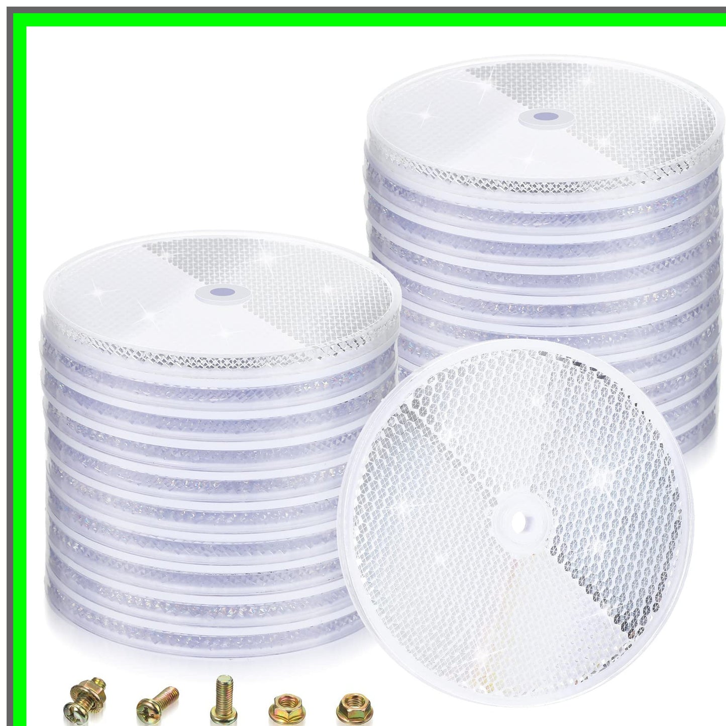 20 Pcs 3 Inch Round Reflectors for Trailers Gates Mailboxes Safety Markers
