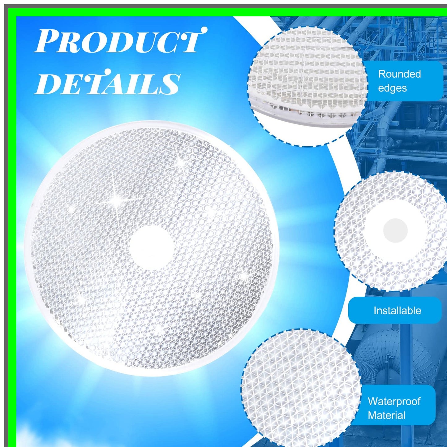 20 Pcs 3 Inch Round Reflectors for Trailers Gates Mailboxes Safety Markers