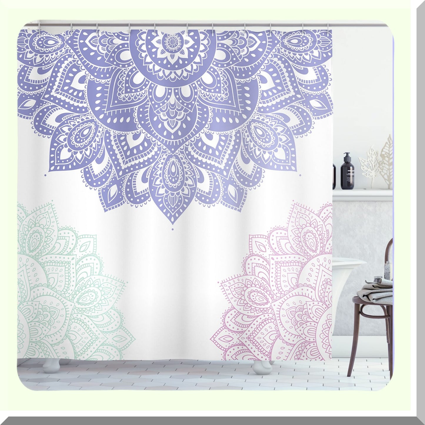 Flora Shower Curtain Blue Violet 69x70 Inches
