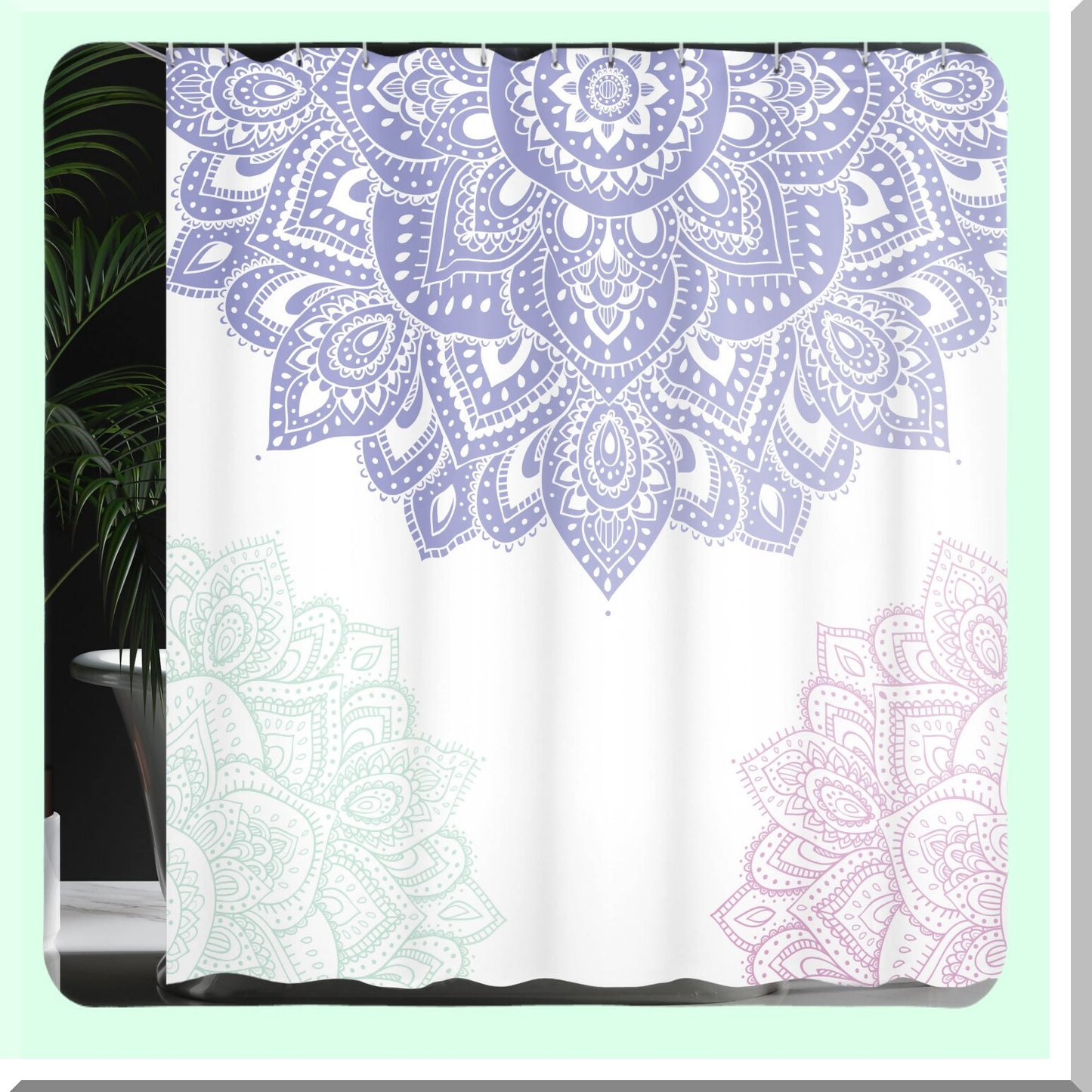 Flora Shower Curtain Blue Violet 69x70 Inches