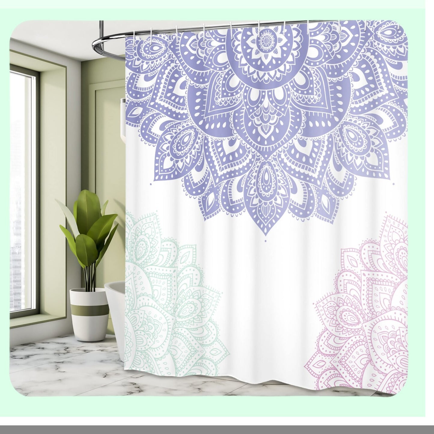 Flora Shower Curtain Blue Violet 69x70 Inches