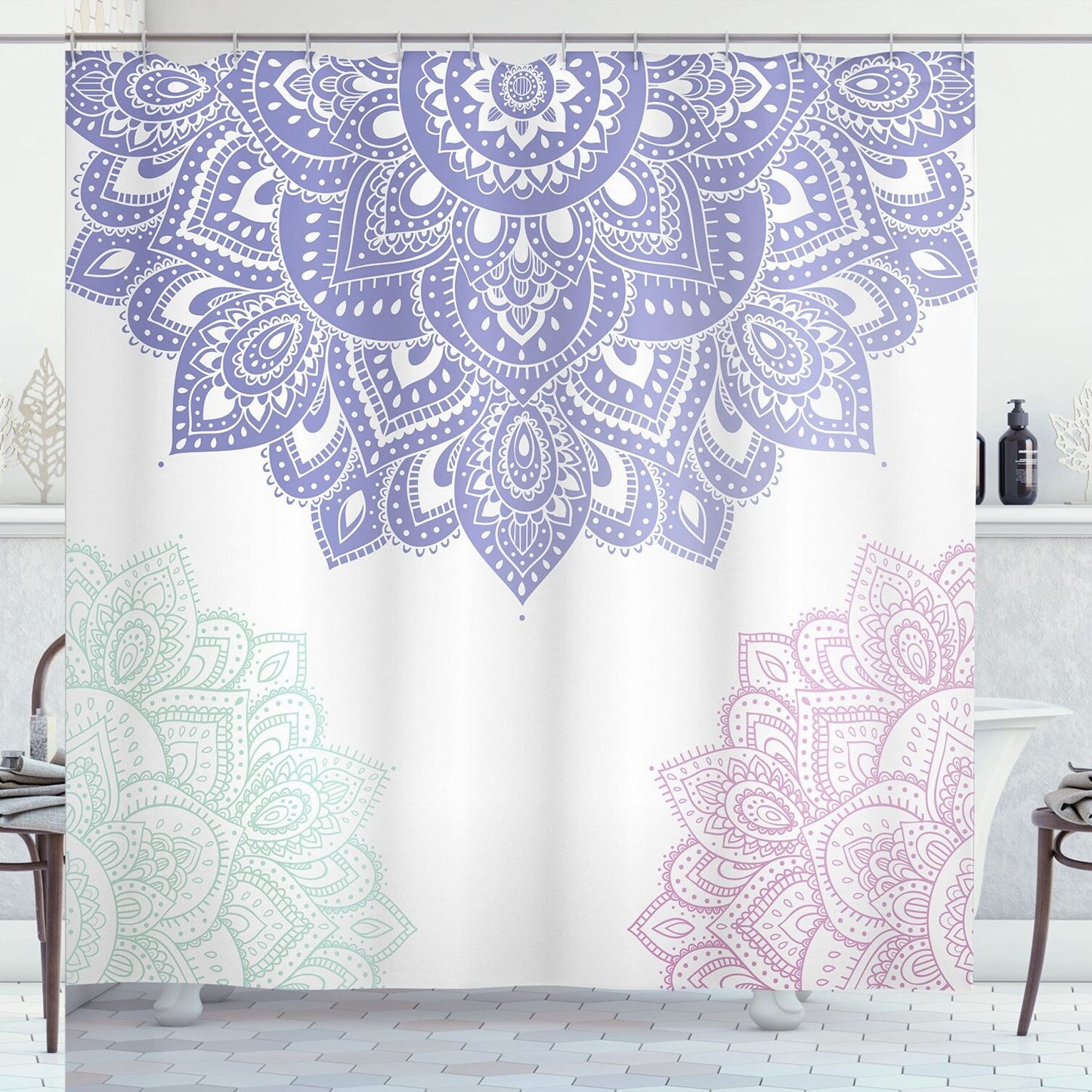 Flora Shower Curtain Blue Violet 69x70 Inches