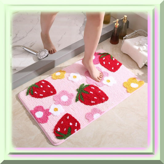 Strawberry Pink Microfiber Bath Mat 31"x20"