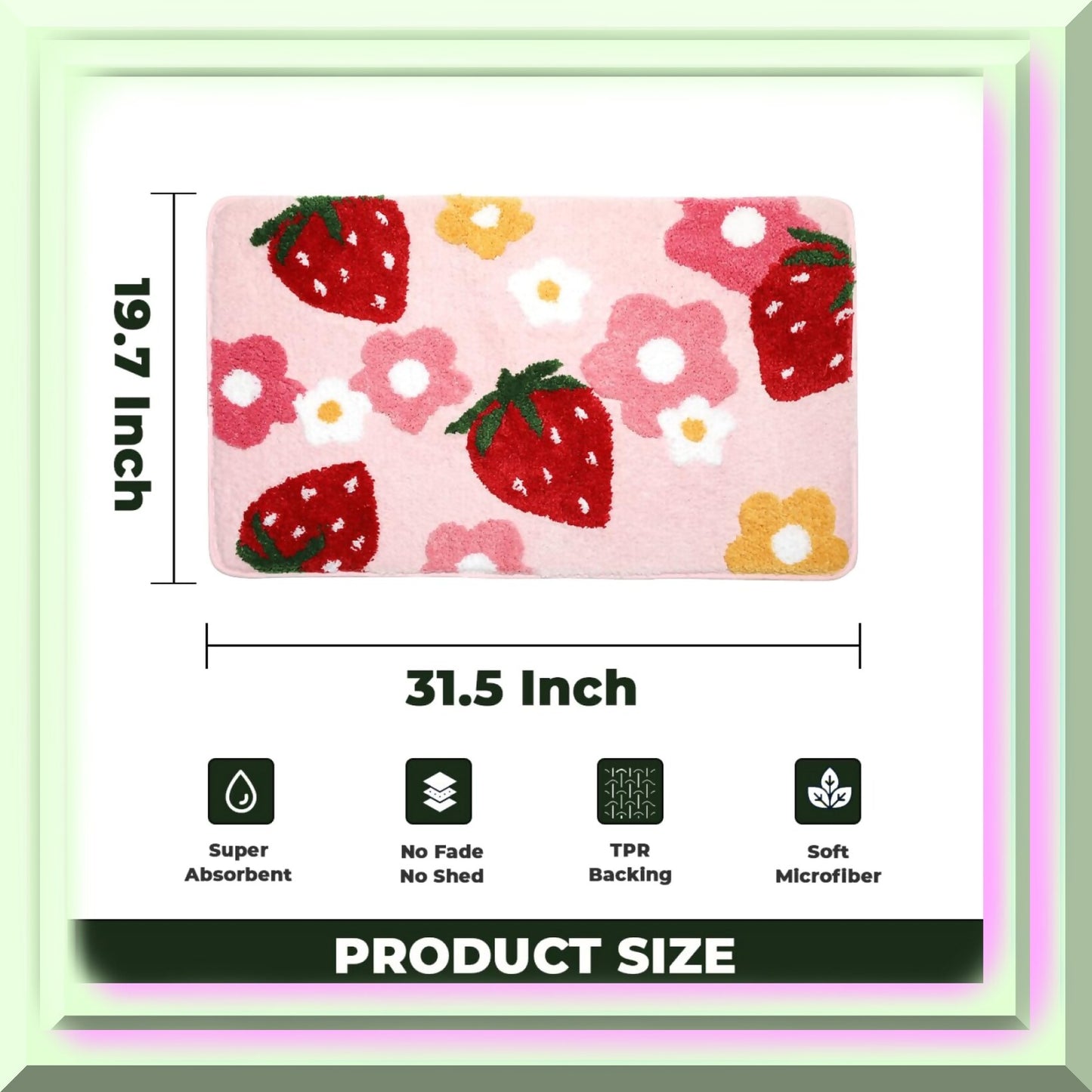 Strawberry Pink Microfiber Bath Mat 31"x20"