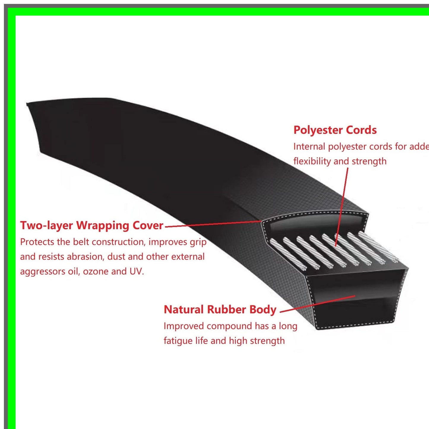 Husqvarna Mower Deck Belt Replacement 48" 5/8" x 138 3/4" Durable Fit