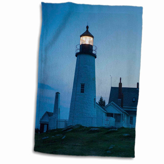 3D Rose Maine-Pemaquid Point Lighthouse Hand Towel