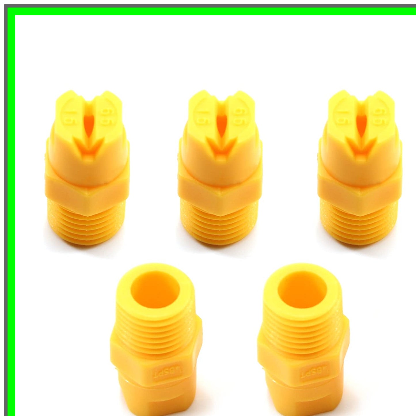 Precision Flat Fan Spray Nozzle Set, 1/4BSPT Male Thread, 5 Pack