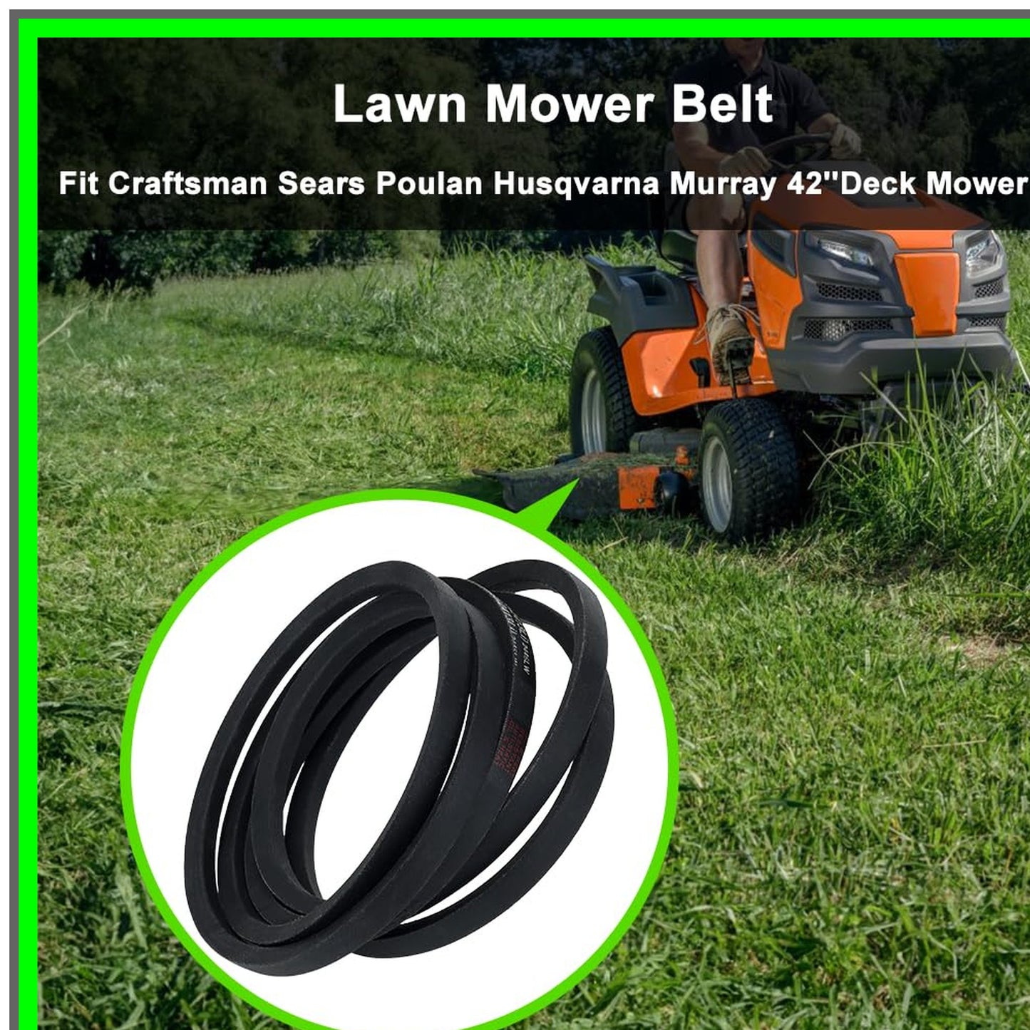 Deck Belt Replacement for LT1000 LT2000 LT3000 42" Lawn Mower 1/2" X 95"