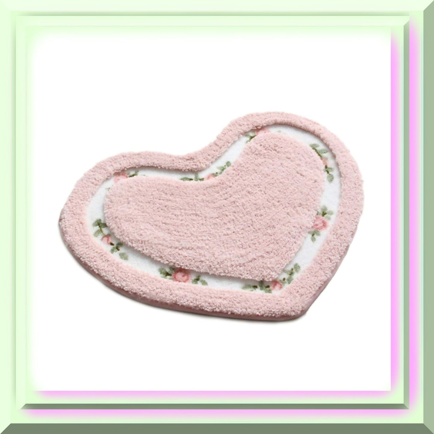 Pink Heart-Shaped Bathroom Mat, Super Soft, 50cm