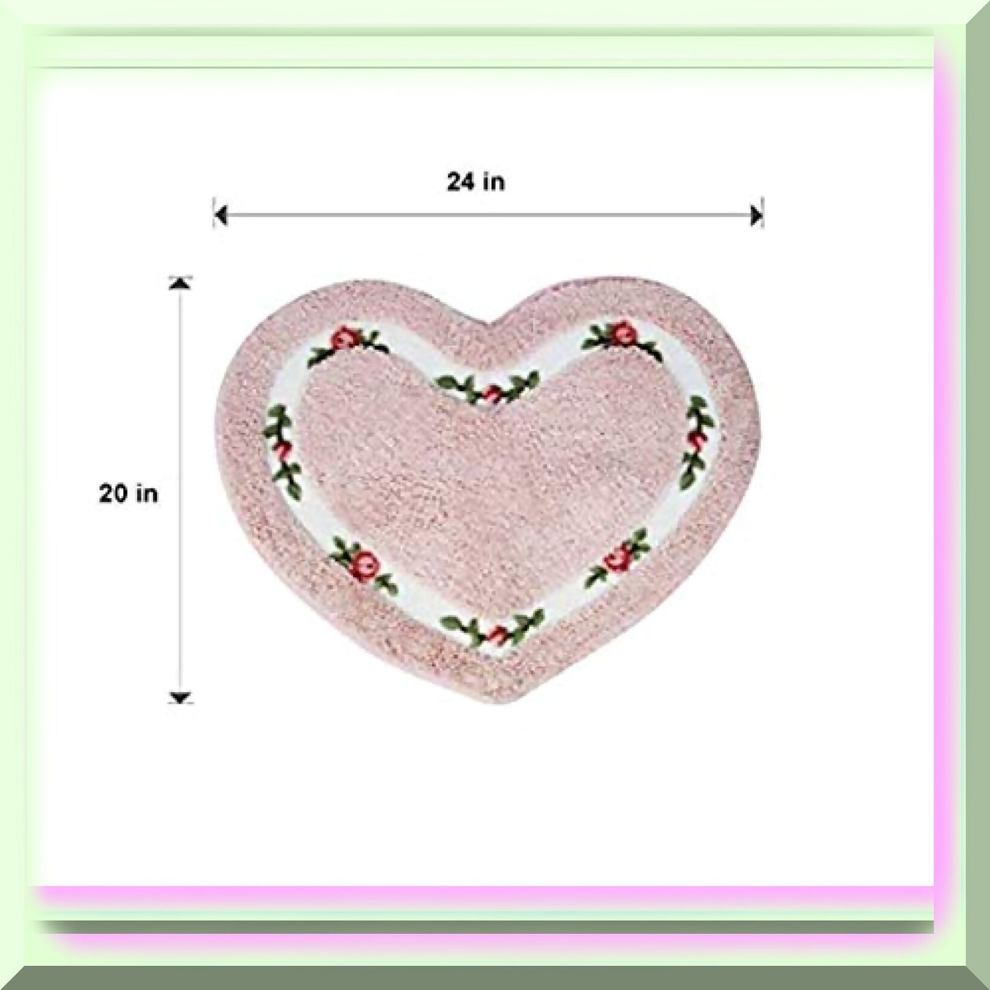 Pink Heart-Shaped Bathroom Mat, Super Soft, 50cm