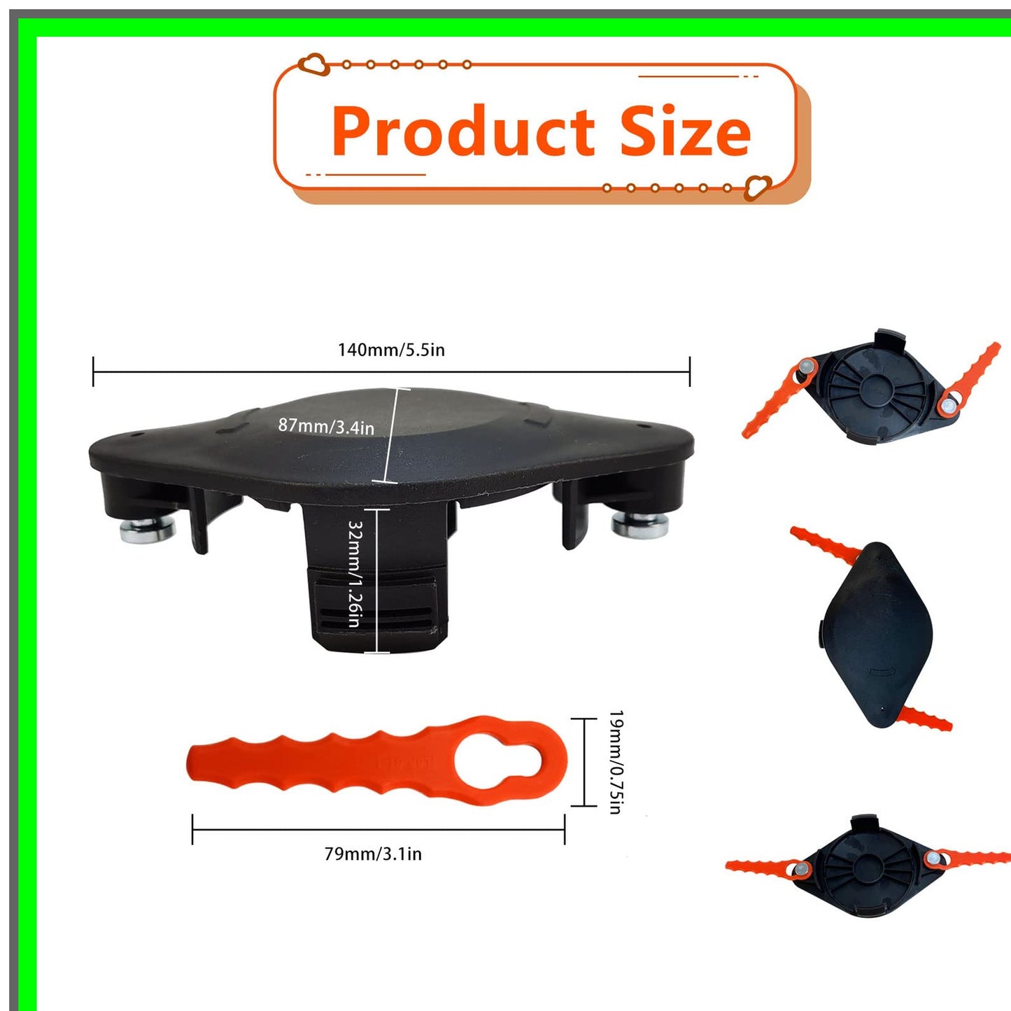 31-Piece Double Serrated Trimmer Head Replacement for Black Decker Models