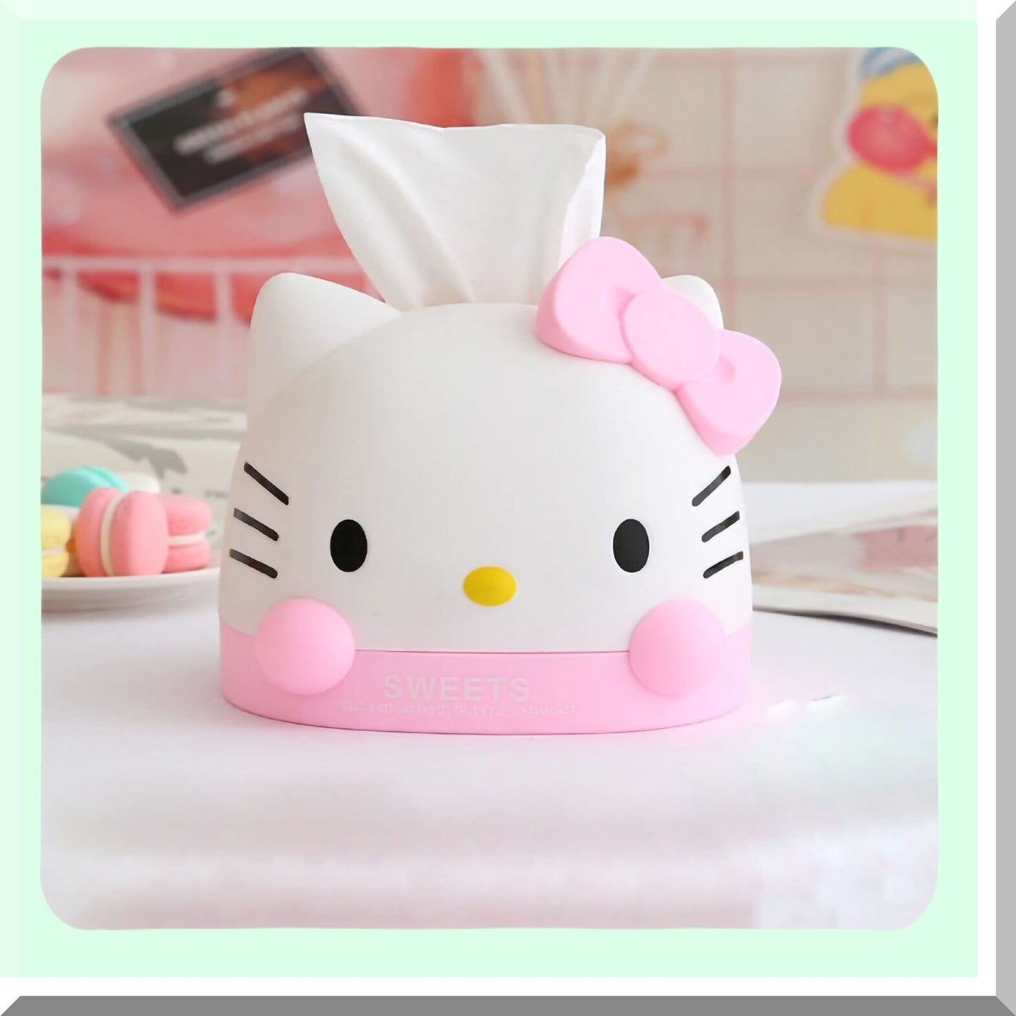 Pink Hello Kitty Tissue Box 6.8 x 6.7 x 6.6