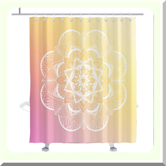 Boho Floral Shower Curtain Set 72x72 inches