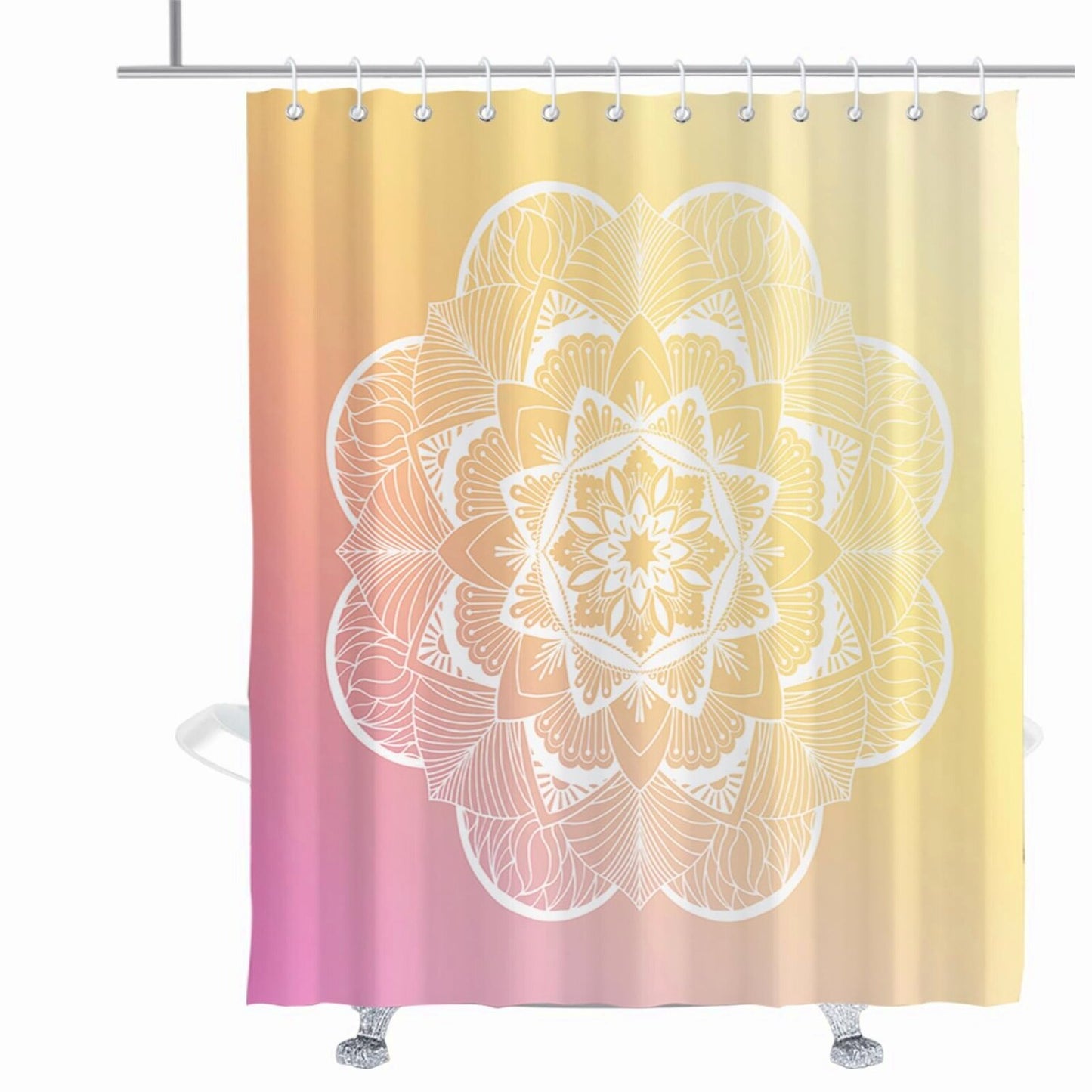 Boho Floral Shower Curtain Set 72x72 inches