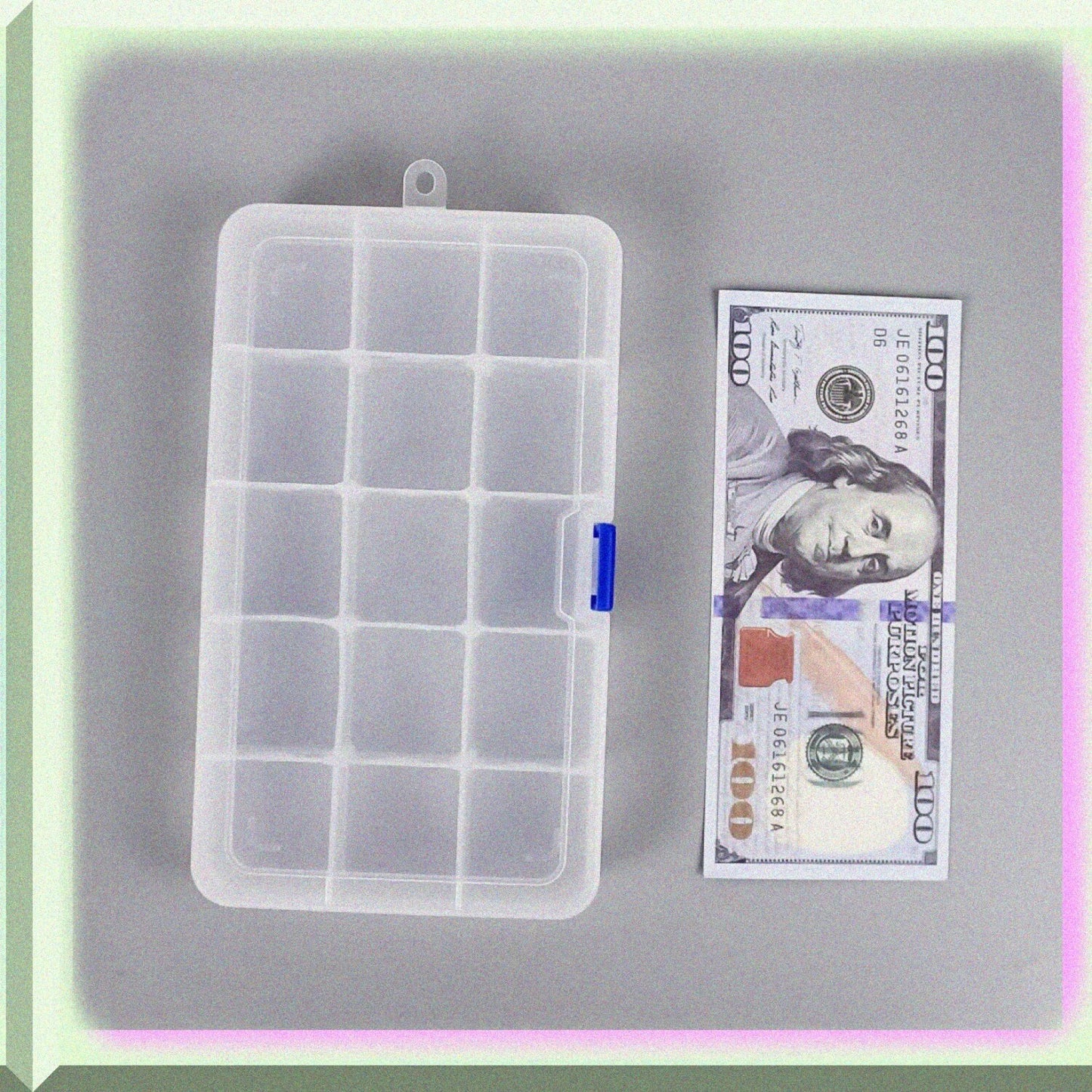 4 Pack Clear Plastic Compartment Boxes with Adjustable Dividers