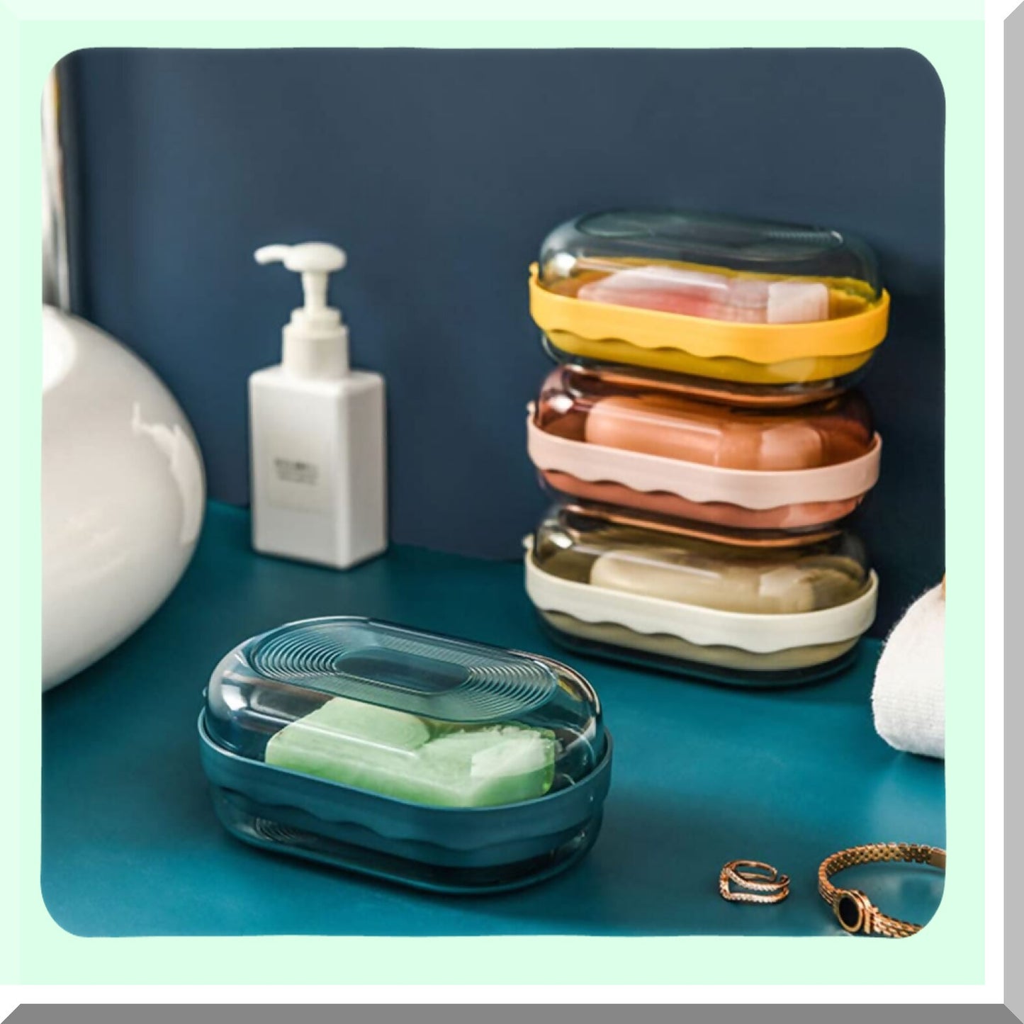 2 Pcs Travel Soap Container with Lid