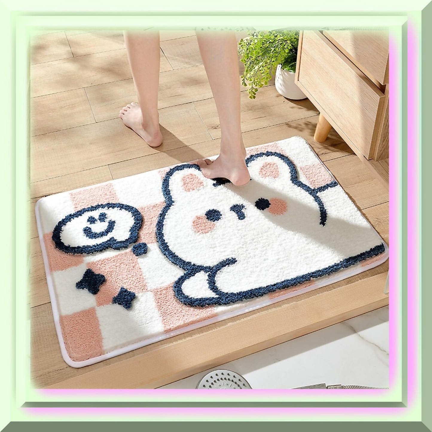 Animal Bathroom Rug Mat 16x24 Non-Slip Microfiber