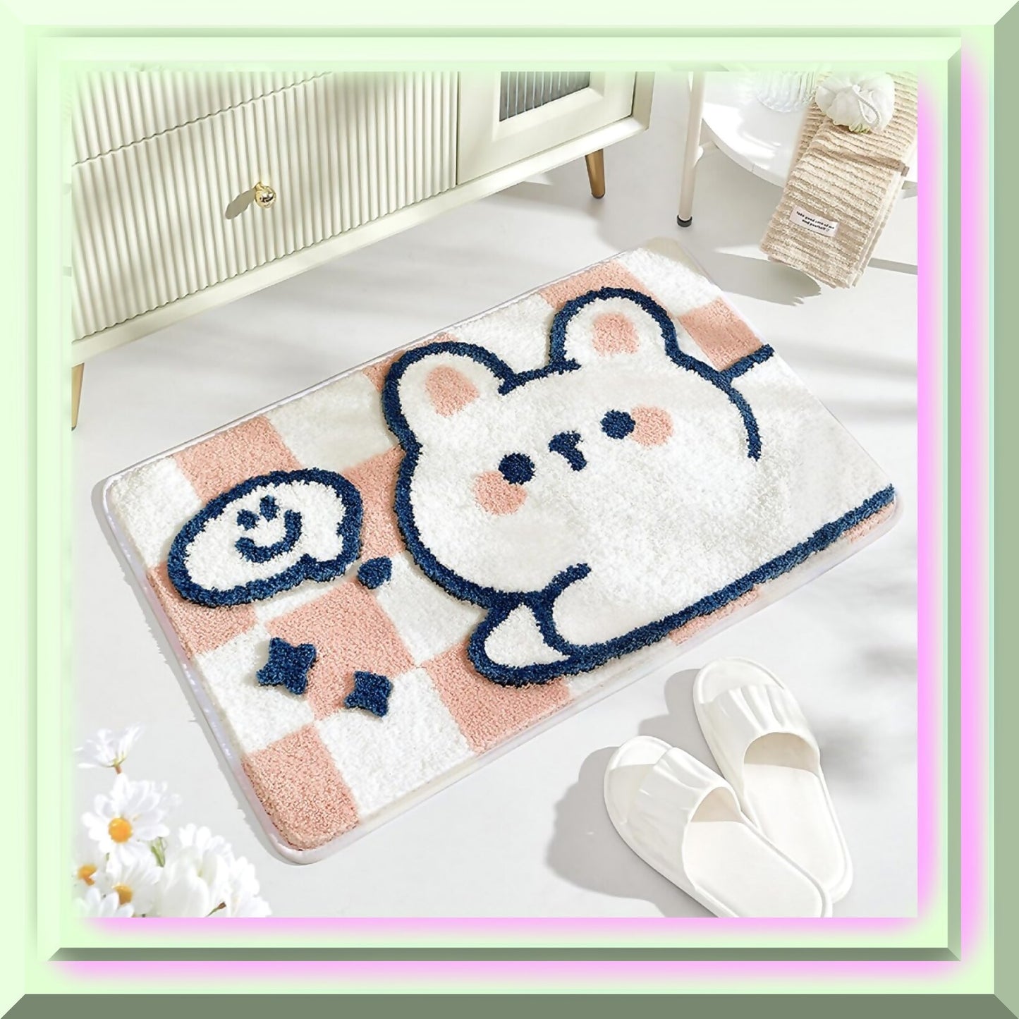 Animal Bathroom Rug Mat 16x24 Non-Slip Microfiber