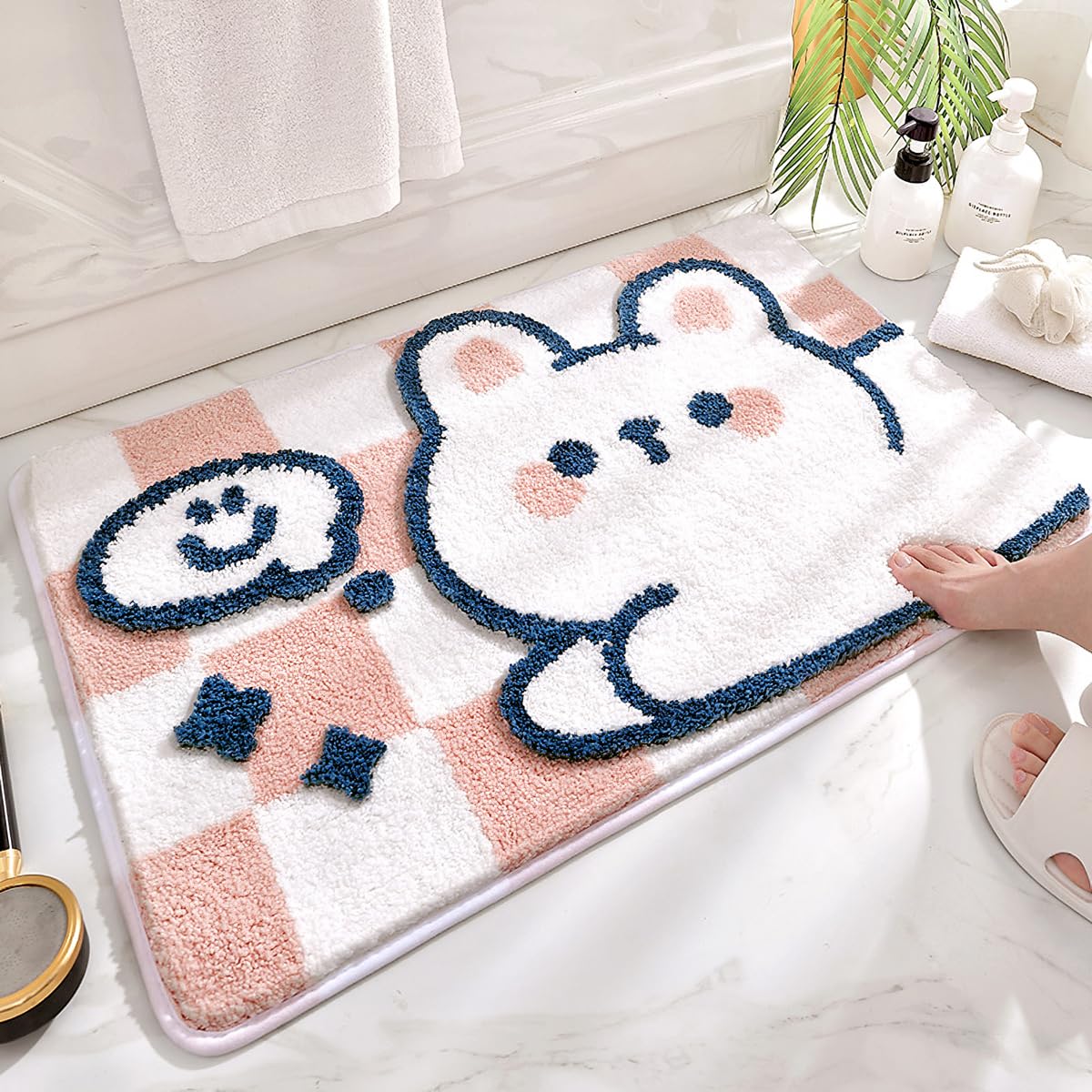 Animal Bathroom Rug Mat 16x24 Non-Slip Microfiber