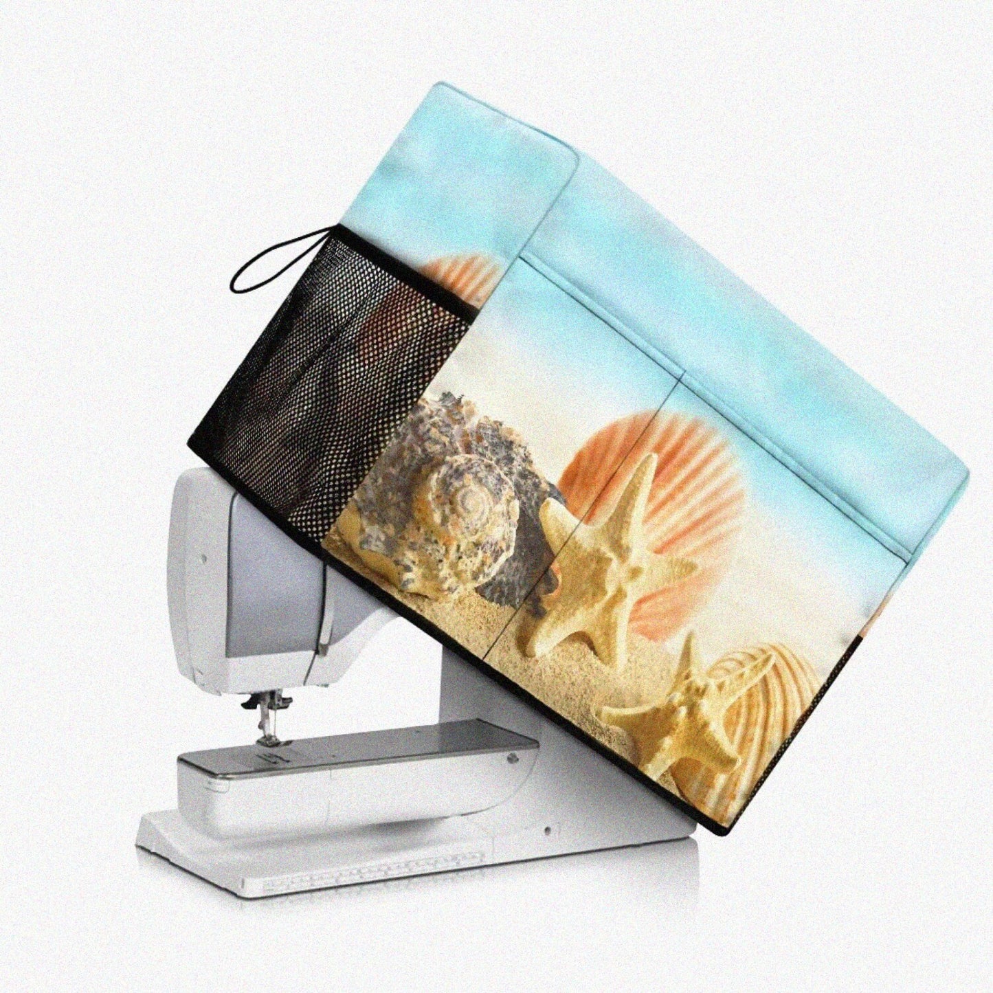 Beach Sewing Machine Cover Dust Resistant with Pockets