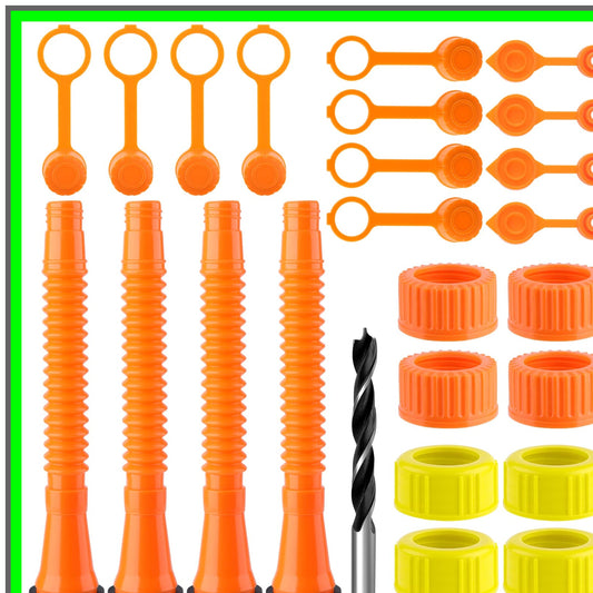 Gas Can Spout Replacement Kit with Nozzle, Caps, and Vent Accessories