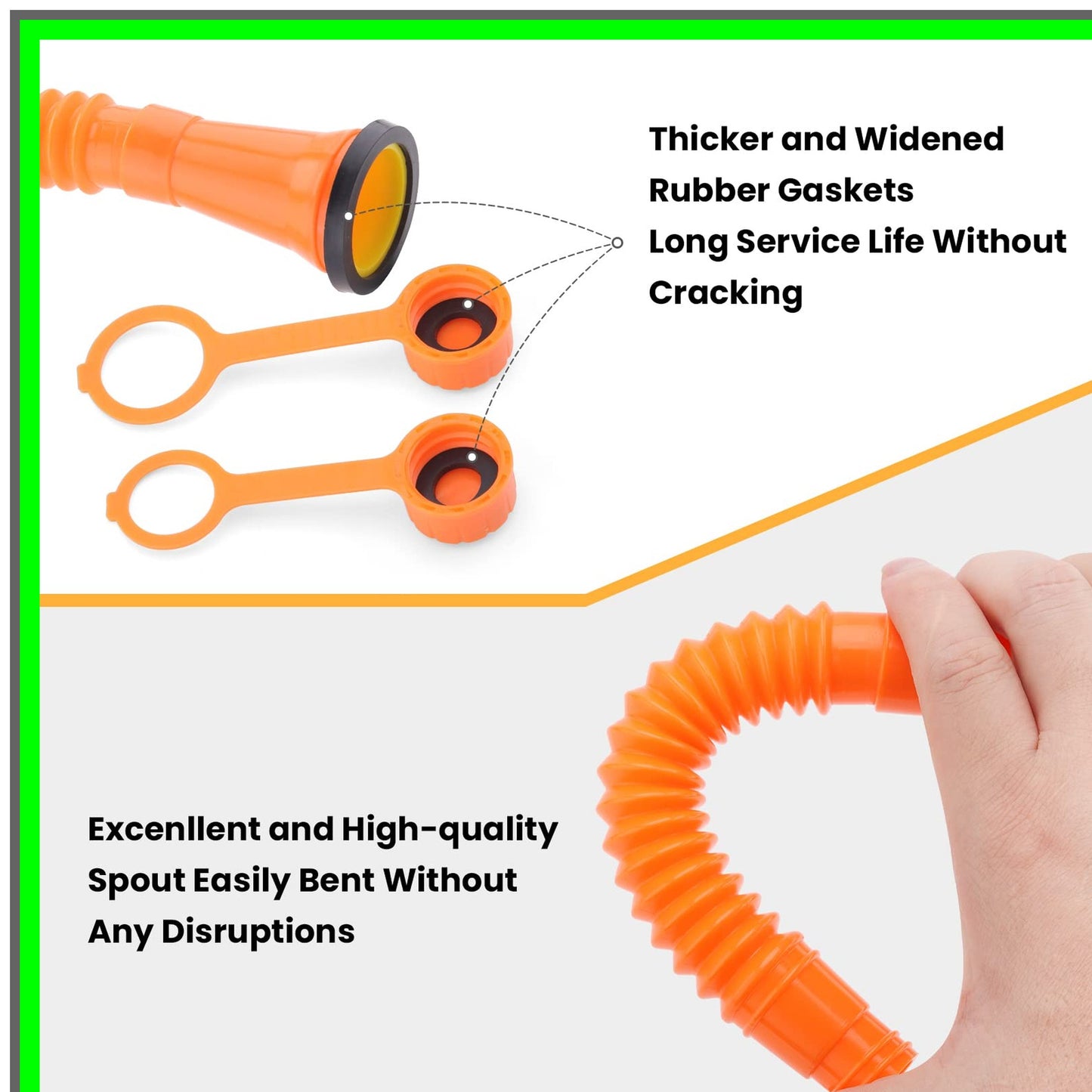 Gas Can Spout Replacement Kit with Nozzle, Caps, and Vent Accessories