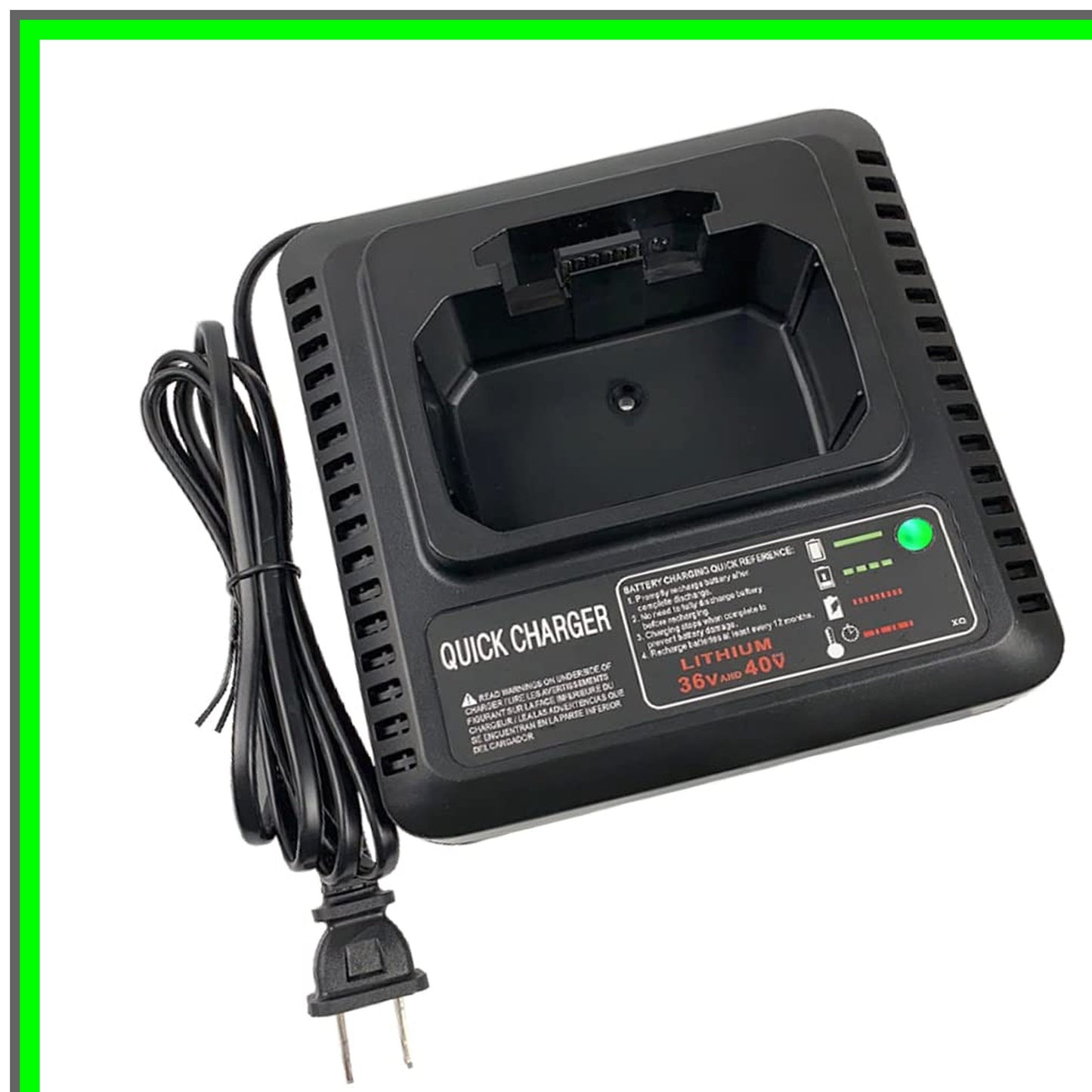 40V Lithium Battery Charger for Black and Decker LCS36 LCS40 Compatibility