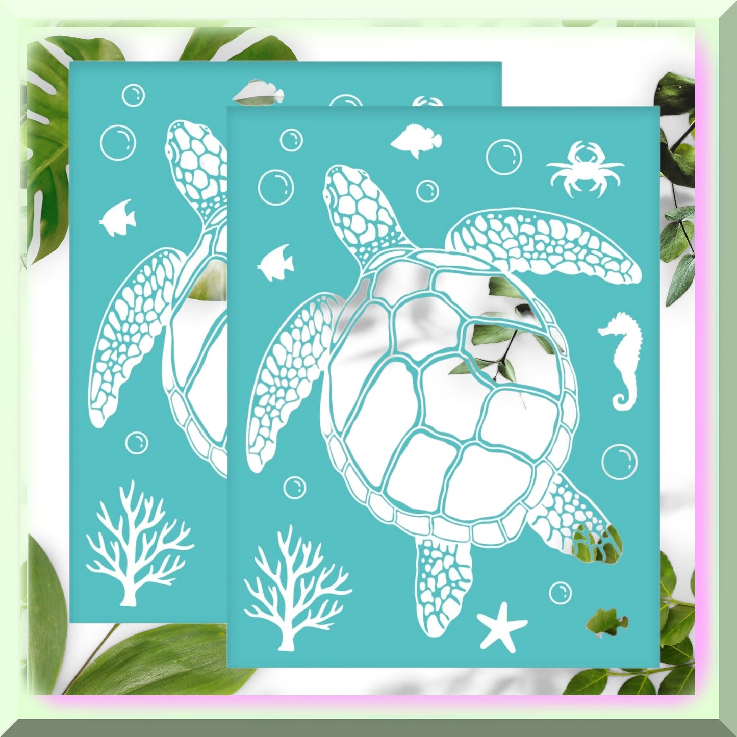 SeaPrint DIY Silk Screen Kit - Turtle & Starfish Stencils