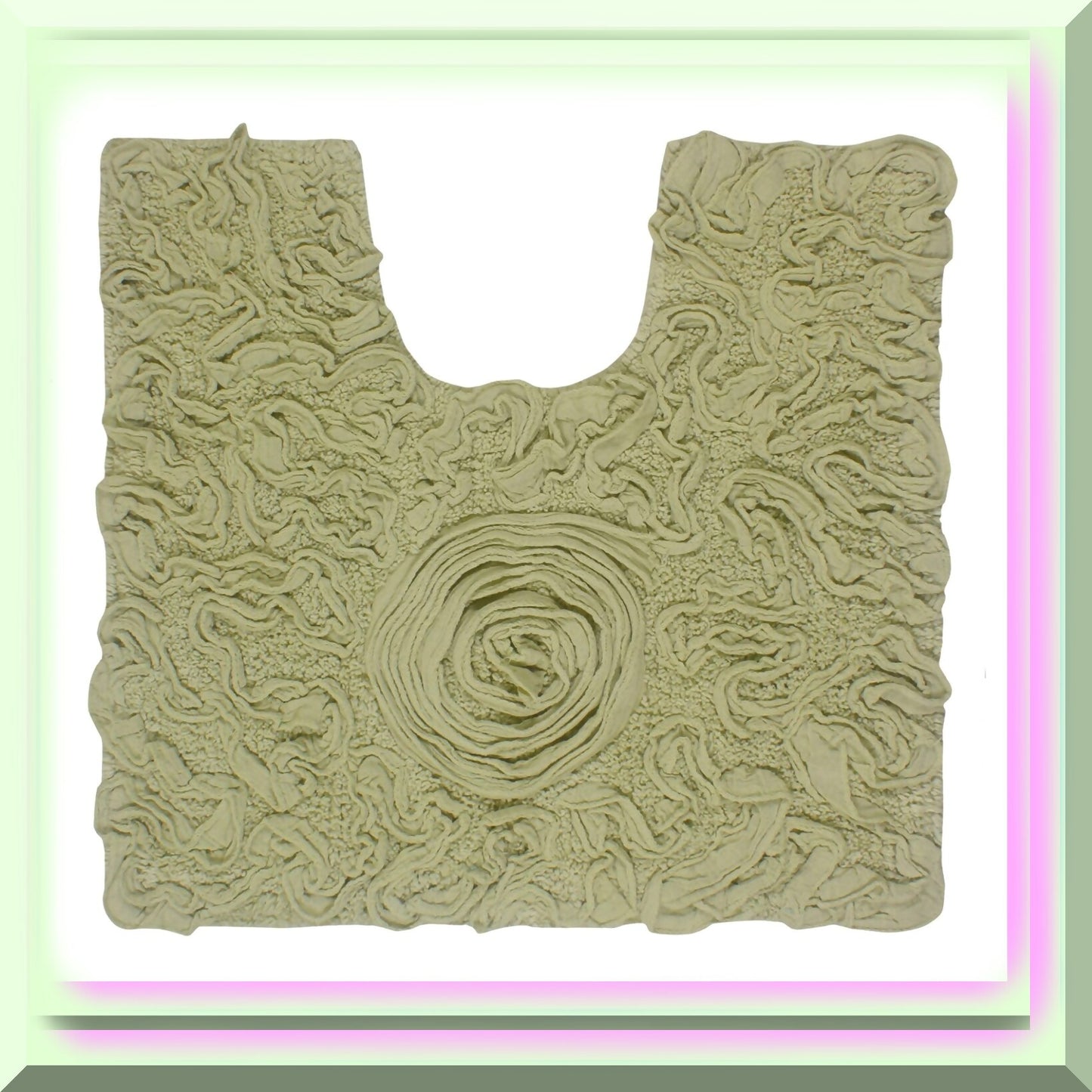 20"x20" Green Cotton Tufted Bath Rug