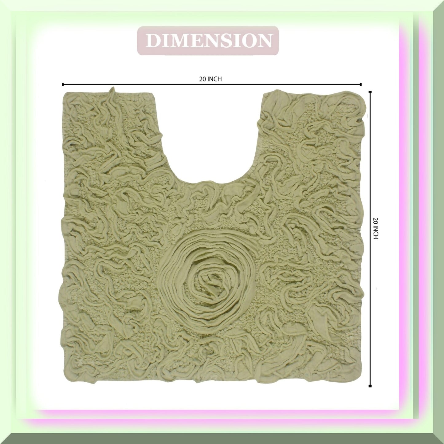20"x20" Green Cotton Tufted Bath Rug