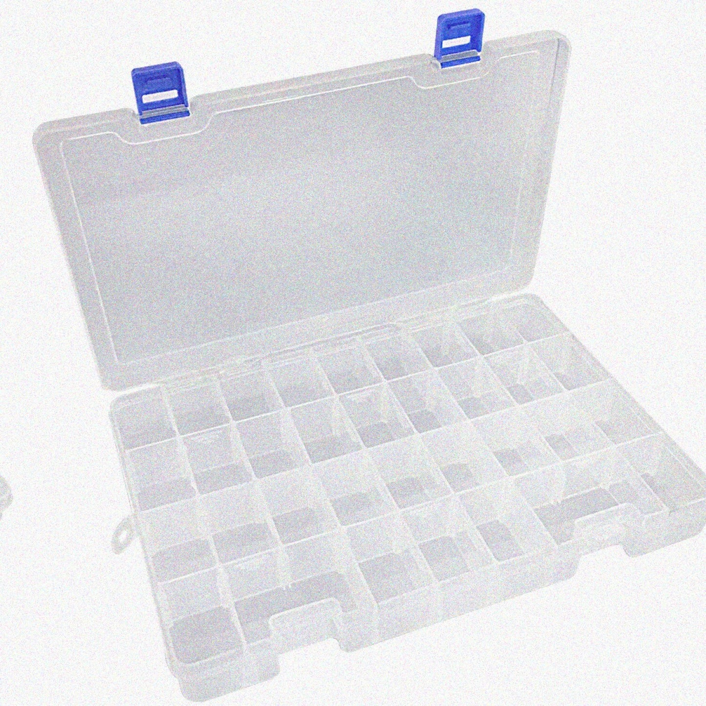Plastic Compartment Box with 34 Adjustable Dividers, Clear