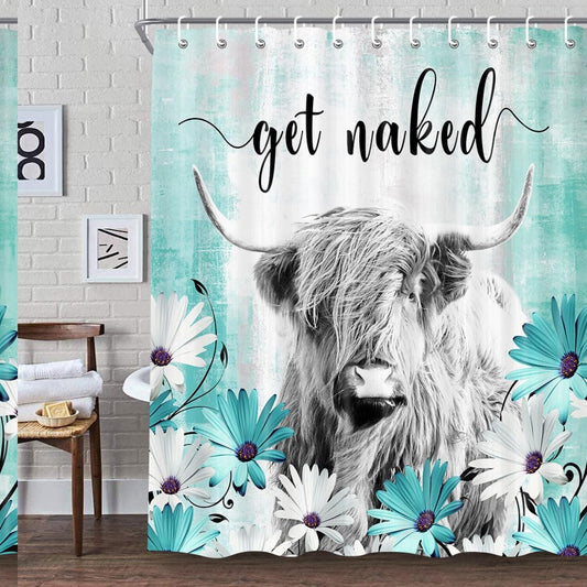 Funny Cow Shower Curtain 72x72 inch with Hooks