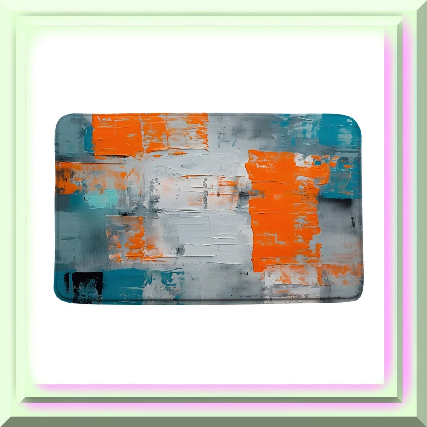 Abstract Brushstrokes Bath Mat 17.8x29.5 Inch
