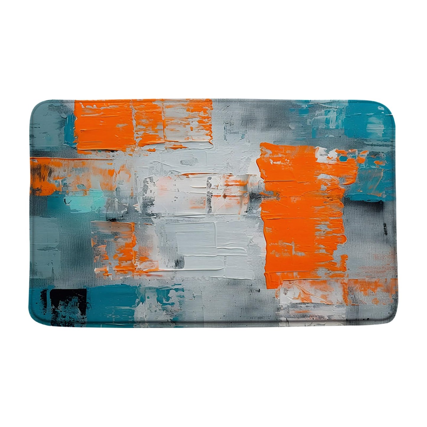 Abstract Brushstrokes Bath Mat 17.8x29.5 Inch