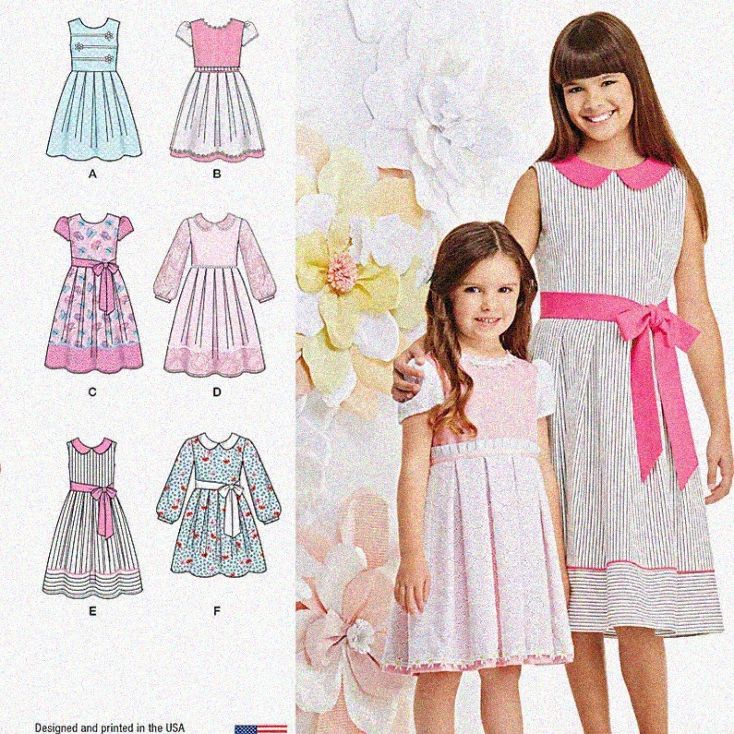 Girl's Dress Sewing Patterns Sizes 7-14