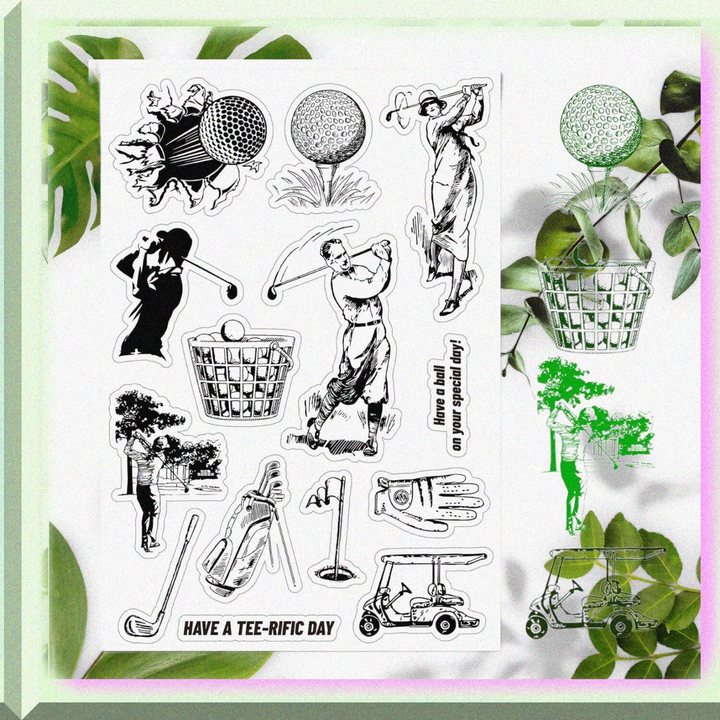 Sport Theme Clear Rubber Stamp Set for Journaling and Crafts