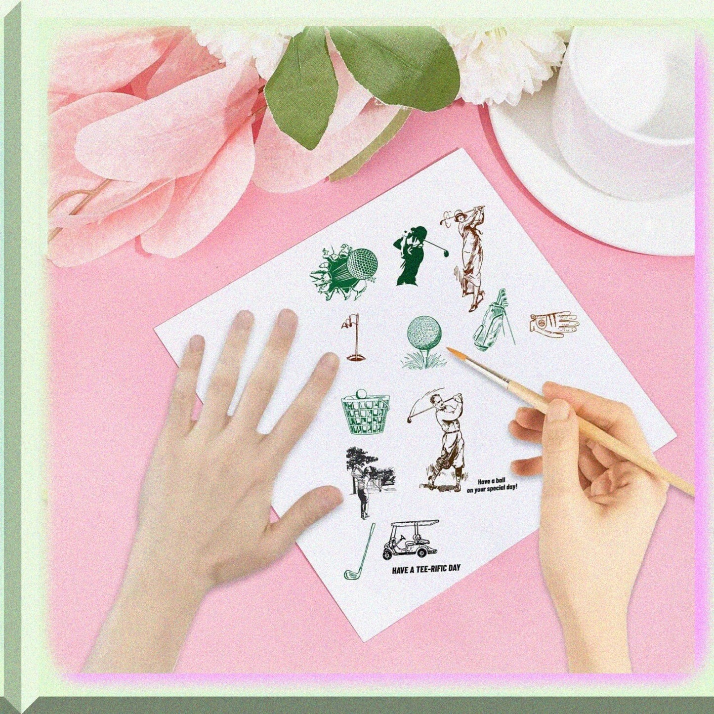 Sport Theme Clear Rubber Stamp Set for Journaling and Crafts